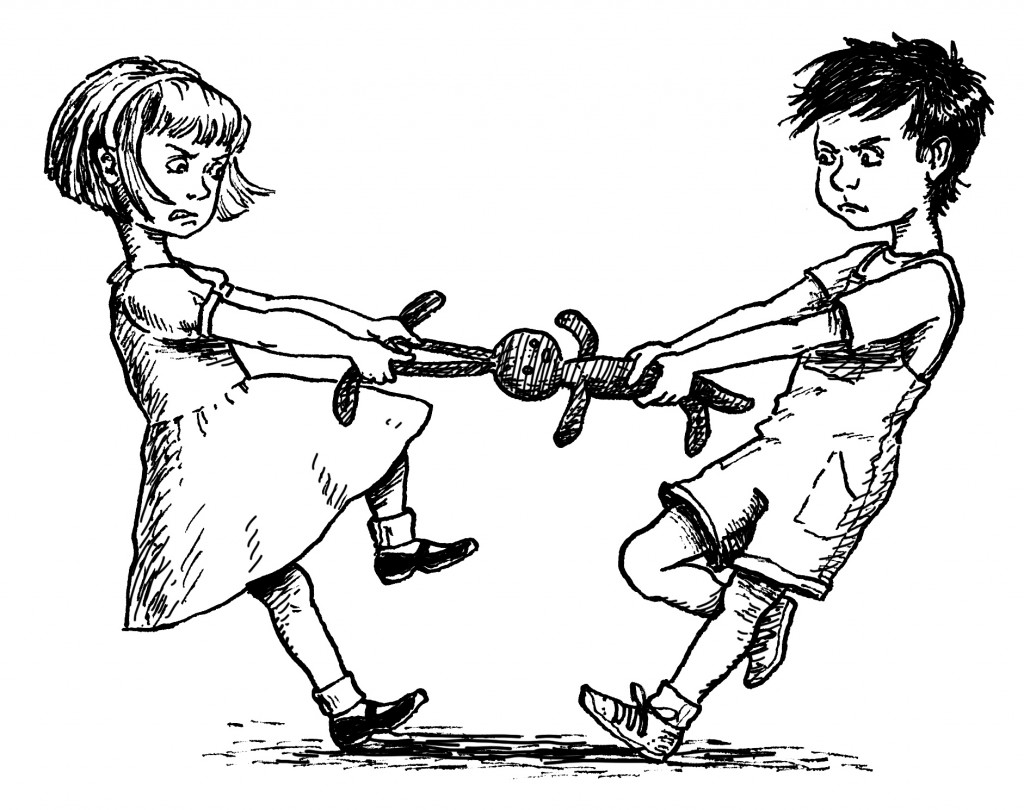 children fighting clipart black and white